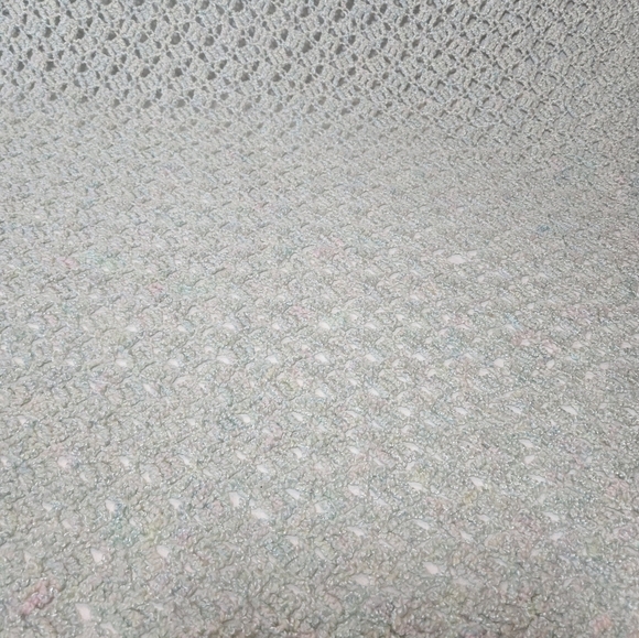 Handmade Crochet Blanket 40x40 Soft Lacy Afghan Pastel Baby Heirloom Cozy Throw - Picture 14 of 17